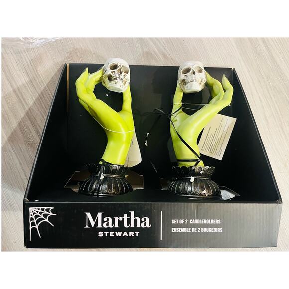 Martha Stewart set of two candleholders for Halloween display